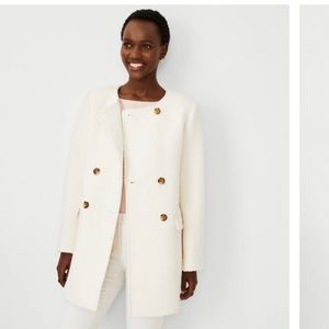 Ann Taylor Wool Blend Crew Neck Coat